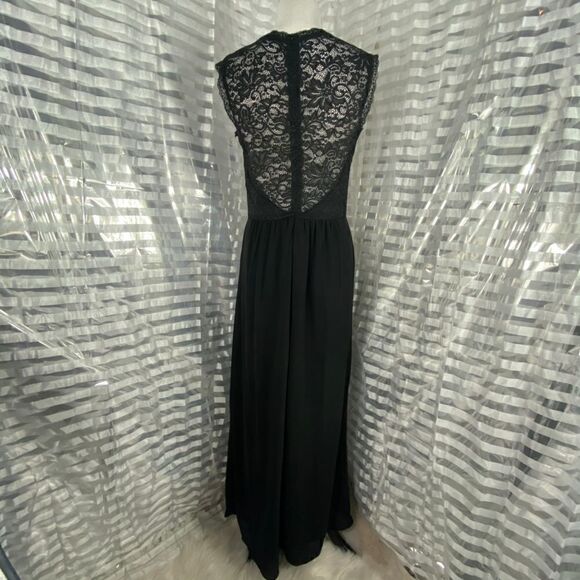 Miusol Black Lace Overlay Maxi Dress - Picture 4 of 8